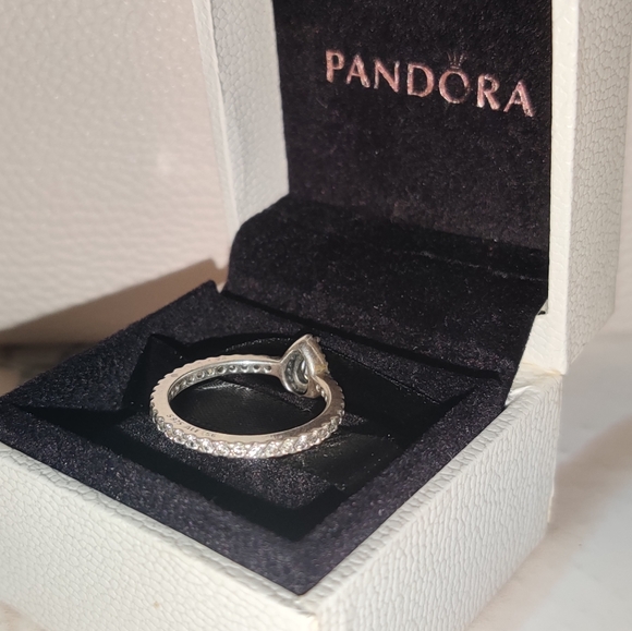 Pandora Radiant Teardrop Halo Ring, Cubic Zirconia - Picture 8 of 8